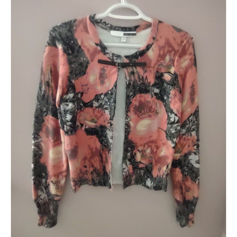 Tracy Reese Women's Cotton Print Buckle Cardigan Multi Color Size S
